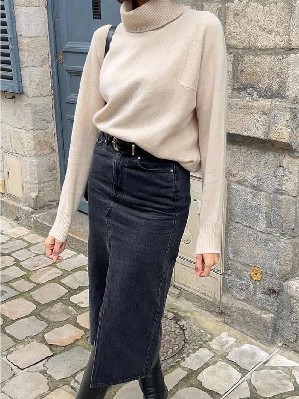 Old Navy Black Denim Skirt